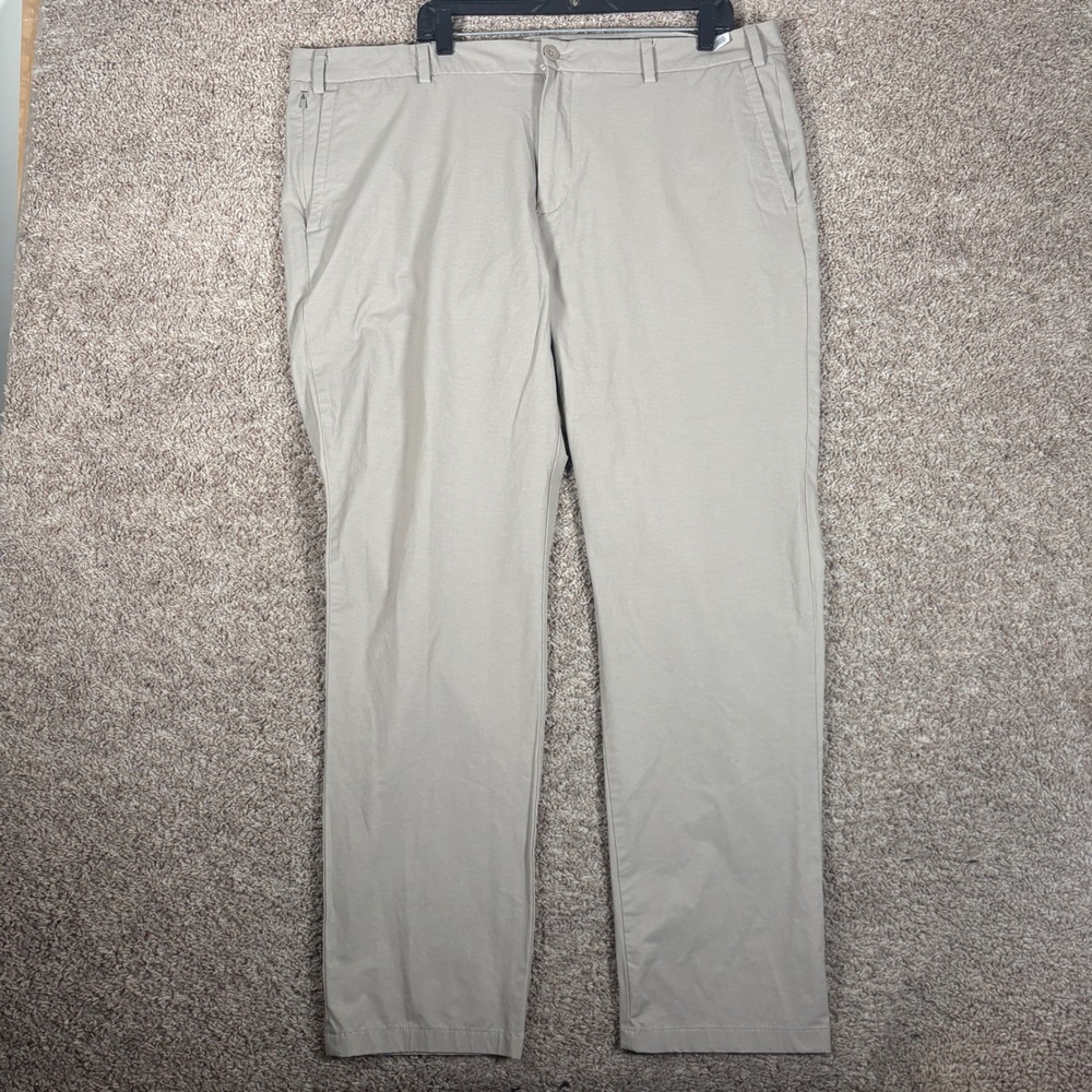 Vineyard Vines Mens 42x32 On-The-Go Pant Khaki Tan Stretch Performance Chino
